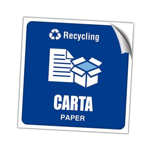 Set Adesivi Raccolta Differenziata in PVC Morbido Impermeabile – 6 pz 100×100 mm Italiano e Inglese - immagine 3