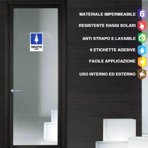 Etichette Bagno Adesive in PVC Morbido 3 pz – Uomo, Donna, Disabili 70×100 mm Interno/Esterno - immagine 3