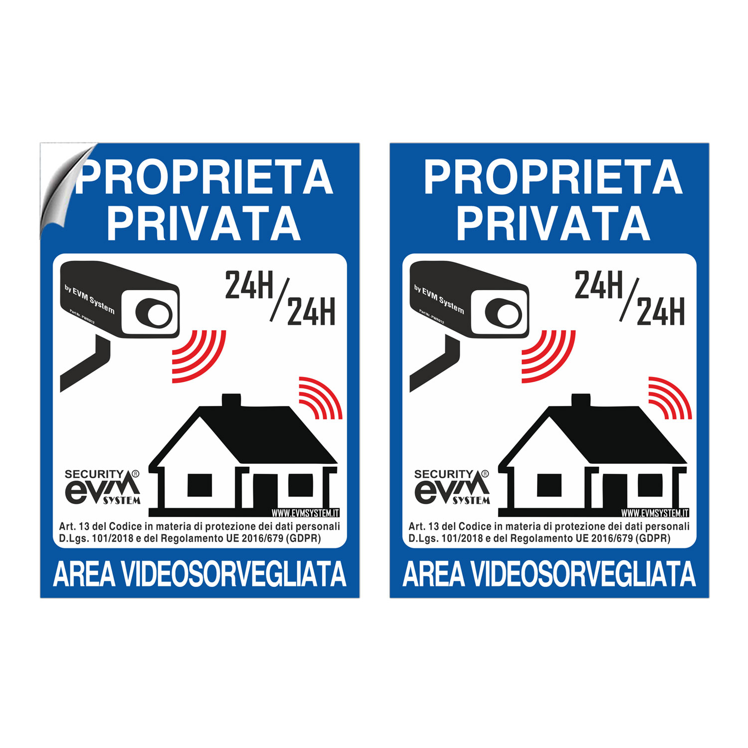 4 Cartelli Di Videosorveglianza In Alluminio "Attenzione" - Adesivi Di Avviso Per Interni Ed Esterni, Proprietà Privata